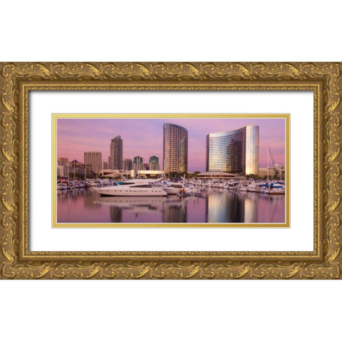 San Diego Waterfront I Gold Ornate Wood Framed Art Print with Double Matting by Mahan, Kathy