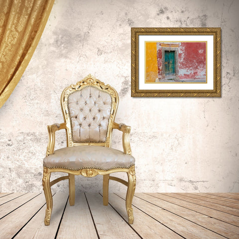 Colorful Door Gold Ornate Wood Framed Art Print with Double Matting by Mahan, Kathy