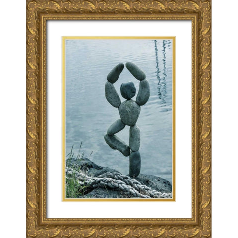 Art with Rocks I Gold Ornate Wood Framed Art Print with Double Matting by Mahan, Kathy