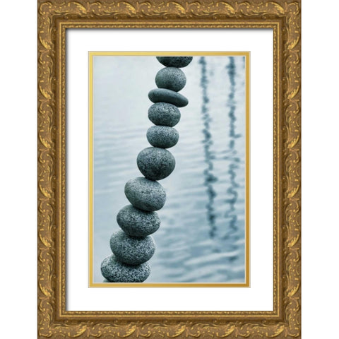 Art with Rocks II Gold Ornate Wood Framed Art Print with Double Matting by Mahan, Kathy