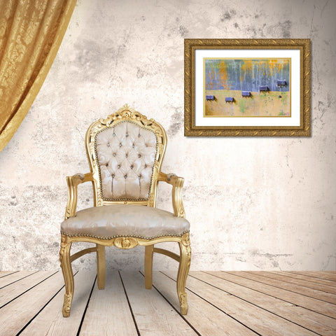 Abstract Paint III Gold Ornate Wood Framed Art Print with Double Matting by Mahan, Kathy