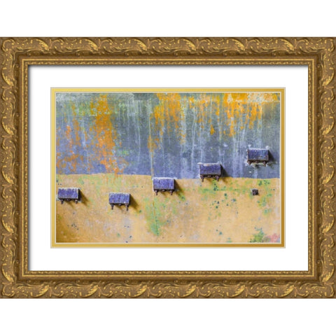 Abstract Paint III Gold Ornate Wood Framed Art Print with Double Matting by Mahan, Kathy