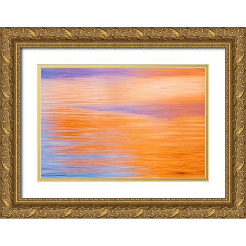 Abstract Reflection I Gold Ornate Wood Framed Art Print with Double Matting by Mahan, Kathy