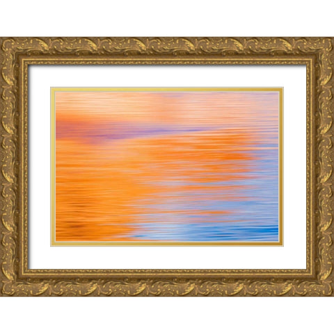 Abstract Reflection II Gold Ornate Wood Framed Art Print with Double Matting by Mahan, Kathy