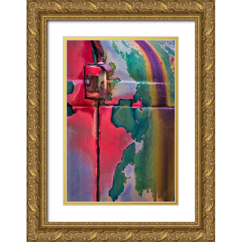 Layers of Color I Gold Ornate Wood Framed Art Print with Double Matting by Mahan, Kathy