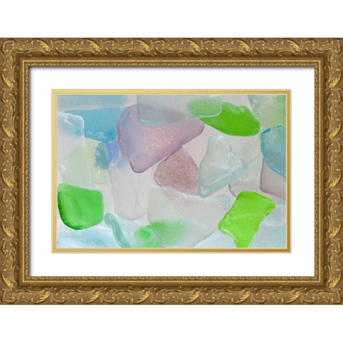 Beach Glass I Gold Ornate Wood Framed Art Print with Double Matting by Mahan, Kathy