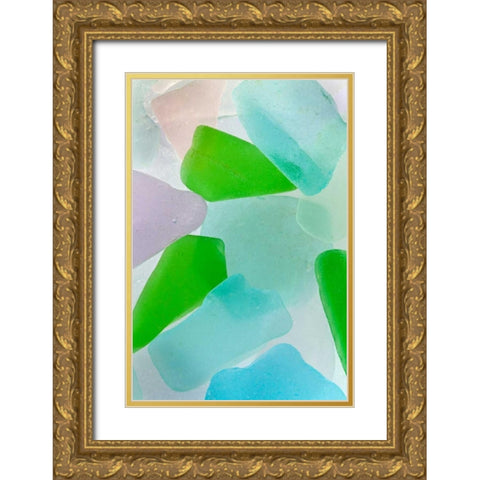 Beach Glass IV Gold Ornate Wood Framed Art Print with Double Matting by Mahan, Kathy