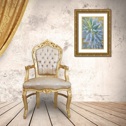 Euphorbia And Rain Drops I Gold Ornate Wood Framed Art Print with Double Matting by Mahan, Kathy