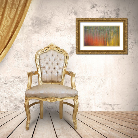 Fall Reflections II Gold Ornate Wood Framed Art Print with Double Matting by Mahan, Kathy