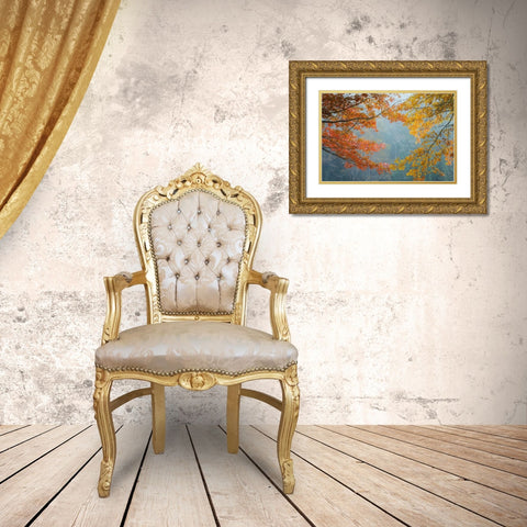 Oak Trees in Fall II Gold Ornate Wood Framed Art Print with Double Matting by Mahan, Kathy
