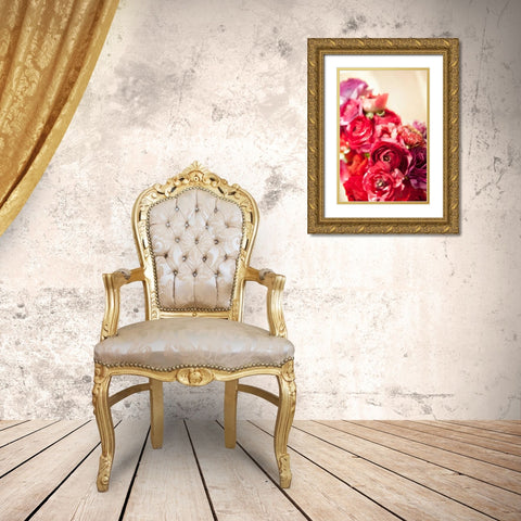 Peony Bouquet I Gold Ornate Wood Framed Art Print with Double Matting by Millet, Karyn