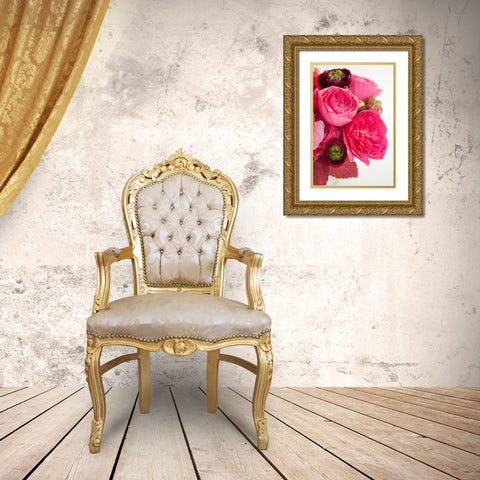 Peony Bouquet II Gold Ornate Wood Framed Art Print with Double Matting by Millet, Karyn