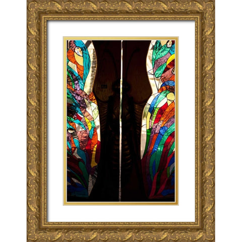 Stained Glass I Gold Ornate Wood Framed Art Print with Double Matting by Millet, Karyn