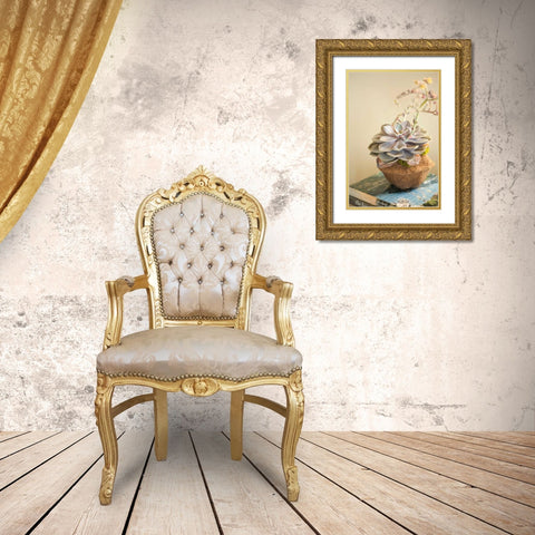 Small Succulent Gold Ornate Wood Framed Art Print with Double Matting by Millet, Karyn