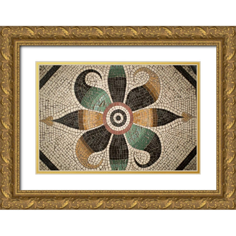 Mosaic II Gold Ornate Wood Framed Art Print with Double Matting by Millet, Karyn