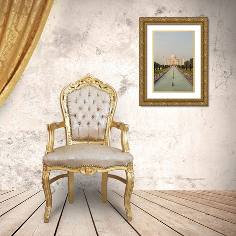 Taj Mahal Gold Ornate Wood Framed Art Print with Double Matting by Millet, Karyn