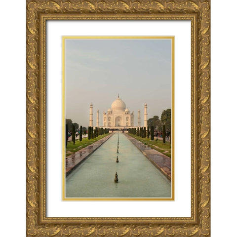 Taj Mahal Gold Ornate Wood Framed Art Print with Double Matting by Millet, Karyn
