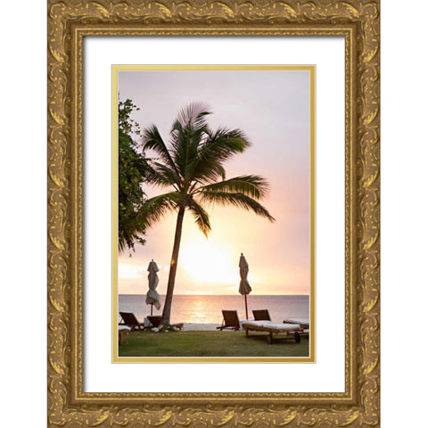 Peaceful Caribbean II Gold Ornate Wood Framed Art Print with Double Matting by Millet, Karyn