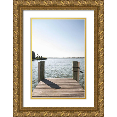 Dock View I Gold Ornate Wood Framed Art Print with Double Matting by Millet, Karyn