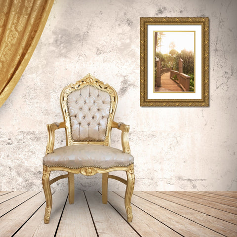 Path to the Beach Gold Ornate Wood Framed Art Print with Double Matting by Millet, Karyn