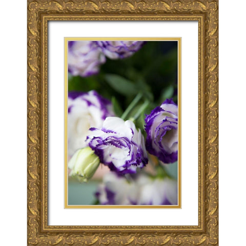 Purple Tipped Floral II Gold Ornate Wood Framed Art Print with Double Matting by Millet, Karyn