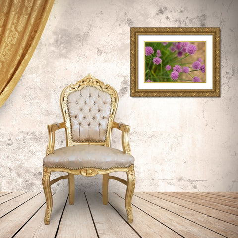 Purple Flower Ball I Gold Ornate Wood Framed Art Print with Double Matting by Millet, Karyn