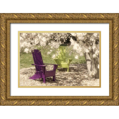 Under the Magnolia Tree Gold Ornate Wood Framed Art Print with Double Matting by McNemar, C. Thomas