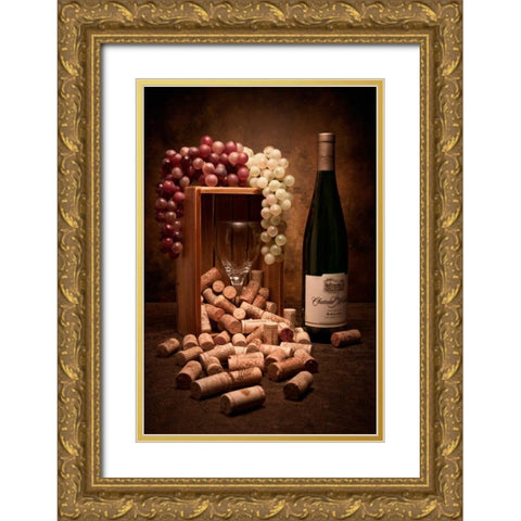 Wine Corks Still Life II Gold Ornate Wood Framed Art Print with Double Matting by McNemar, C. Thomas