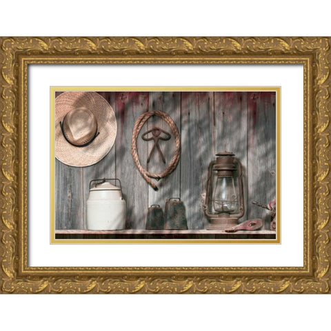 Out in the Barn III Gold Ornate Wood Framed Art Print with Double Matting by McNemar, C. Thomas