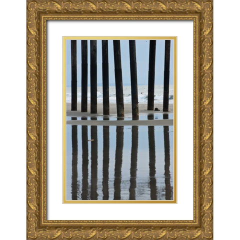 Pier Pilings II2 Gold Ornate Wood Framed Art Print with Double Matting by Peterson, Lee