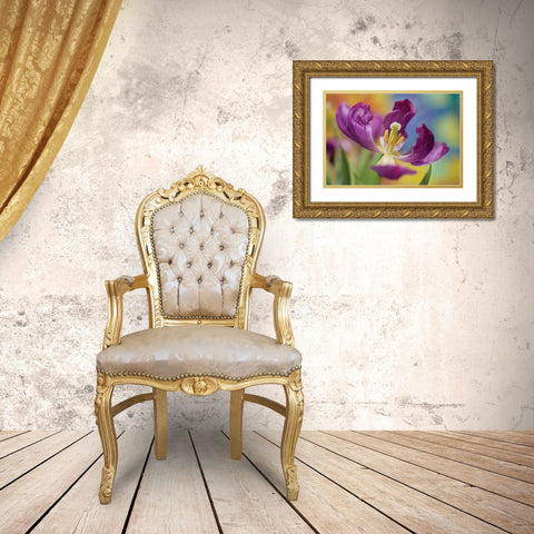 Purple Tulip I Gold Ornate Wood Framed Art Print with Double Matting by Peterson, Lee