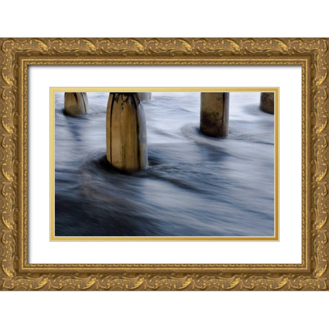 Crystal Pier Gold Ornate Wood Framed Art Print with Double Matting by Peterson, Lee