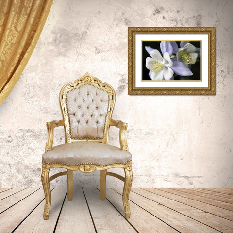 Purple Columbine I Gold Ornate Wood Framed Art Print with Double Matting by Putman, Tammy