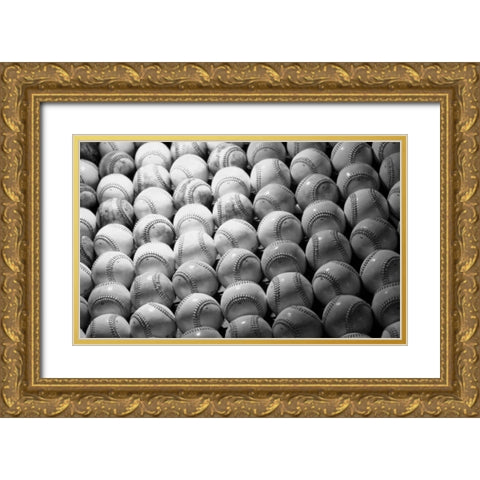 Baseballs I Gold Ornate Wood Framed Art Print with Double Matting by Putman, Tammy