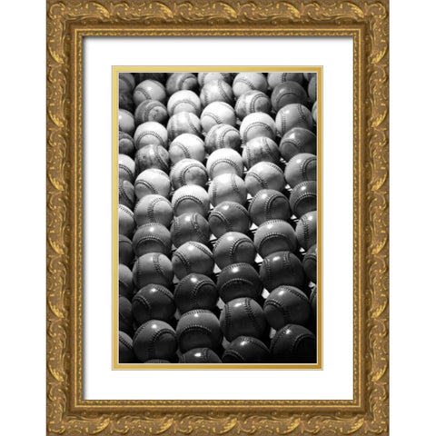Baseballs II Gold Ornate Wood Framed Art Print with Double Matting by Putman, Tammy