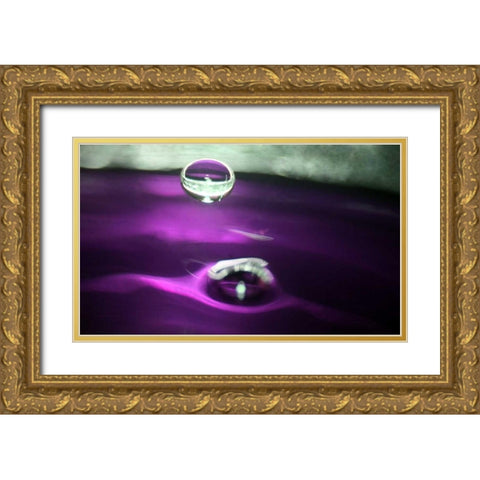 Grape Drink Drop I Gold Ornate Wood Framed Art Print with Double Matting by Putman, Tammy