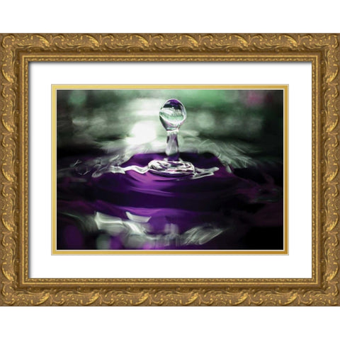 Grape Drink Drop II Gold Ornate Wood Framed Art Print with Double Matting by Putman, Tammy