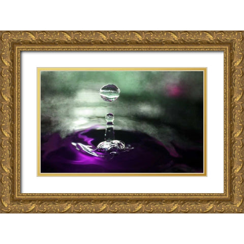 Grape Drink Drop III Gold Ornate Wood Framed Art Print with Double Matting by Putman, Tammy