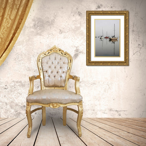 Red Sailboat I Gold Ornate Wood Framed Art Print with Double Matting by Putman, Tammy