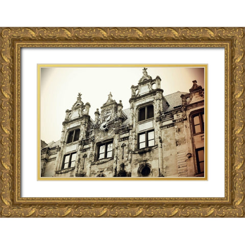 The Clock Gold Ornate Wood Framed Art Print with Double Matting by Putman, Tammy