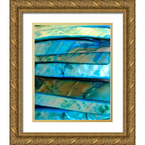 Shell Be Blue I Gold Ornate Wood Framed Art Print with Double Matting by Putman, Tammy