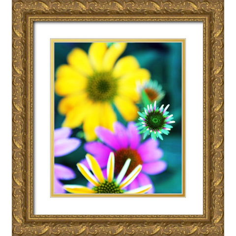Colorful Bouquet I Gold Ornate Wood Framed Art Print with Double Matting by Putman, Tammy