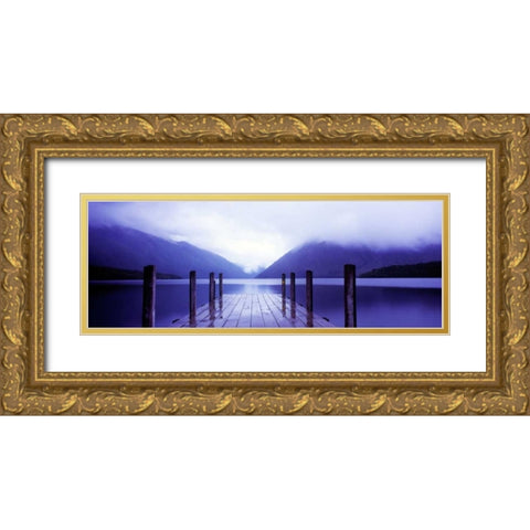 Serene Dock I Gold Ornate Wood Framed Art Print with Double Matting by Stefko, Bob