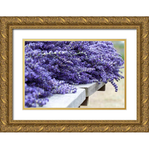 Lavender Harvest I Gold Ornate Wood Framed Art Print with Double Matting by Styber, Dana