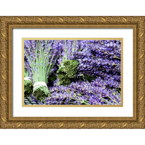 Lavender Bunches I Gold Ornate Wood Framed Art Print with Double Matting by Styber, Dana