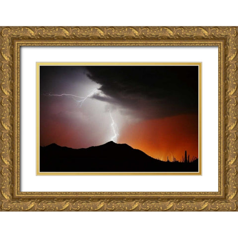 Summit Strike Gold Ornate Wood Framed Art Print with Double Matting by Taylor, Douglas