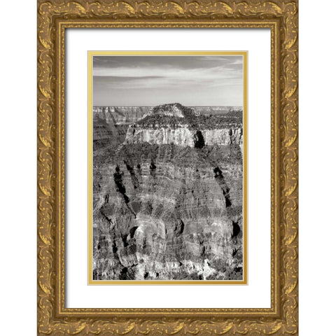 Oza Butte Portrait BW Gold Ornate Wood Framed Art Print with Double Matting by Taylor, Douglas