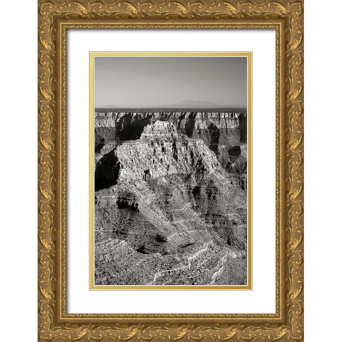Vishnu Temple BW Gold Ornate Wood Framed Art Print with Double Matting by Taylor, Douglas