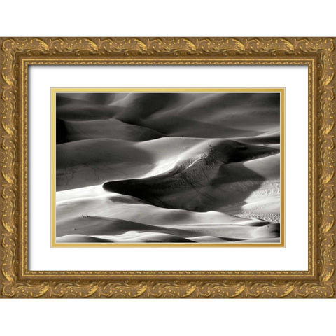 Great Sand Dunes I BW Gold Ornate Wood Framed Art Print with Double Matting by Taylor, Douglas