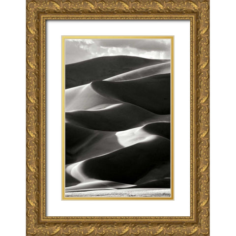 Great Sand Dunes IV BW Gold Ornate Wood Framed Art Print with Double Matting by Taylor, Douglas